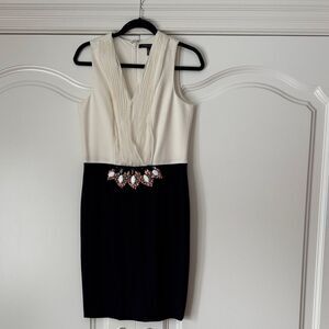 Cynthia Steffe Black and Cream Mini Dress